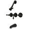 Kingston Brass KB230ACL Three-Handle Tub and Shower Faucet, Matte Black KB230ACL - alternate 1